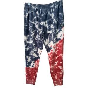 NWT Champion Red White & Blue Patriotic Sweatpants Mens Size 2X Tie Dye Joggers